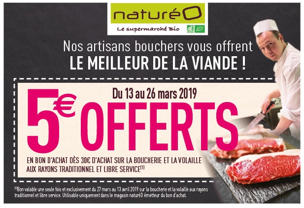 5€ OFFERTS sur la BOUCHERIE